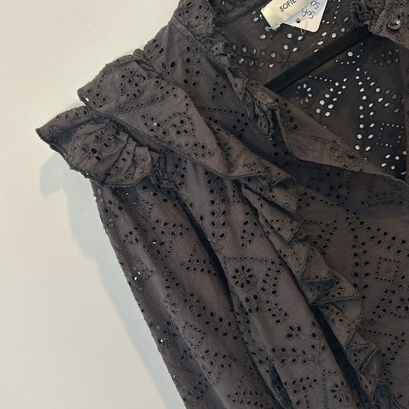 Sofie Schnoor Eyelet Lace Women's Top Black - Picture 7 of 12
